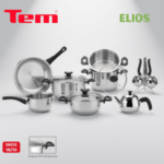 Batterie de cuisine TEM ELIOS 15 pièces en inox 18/10